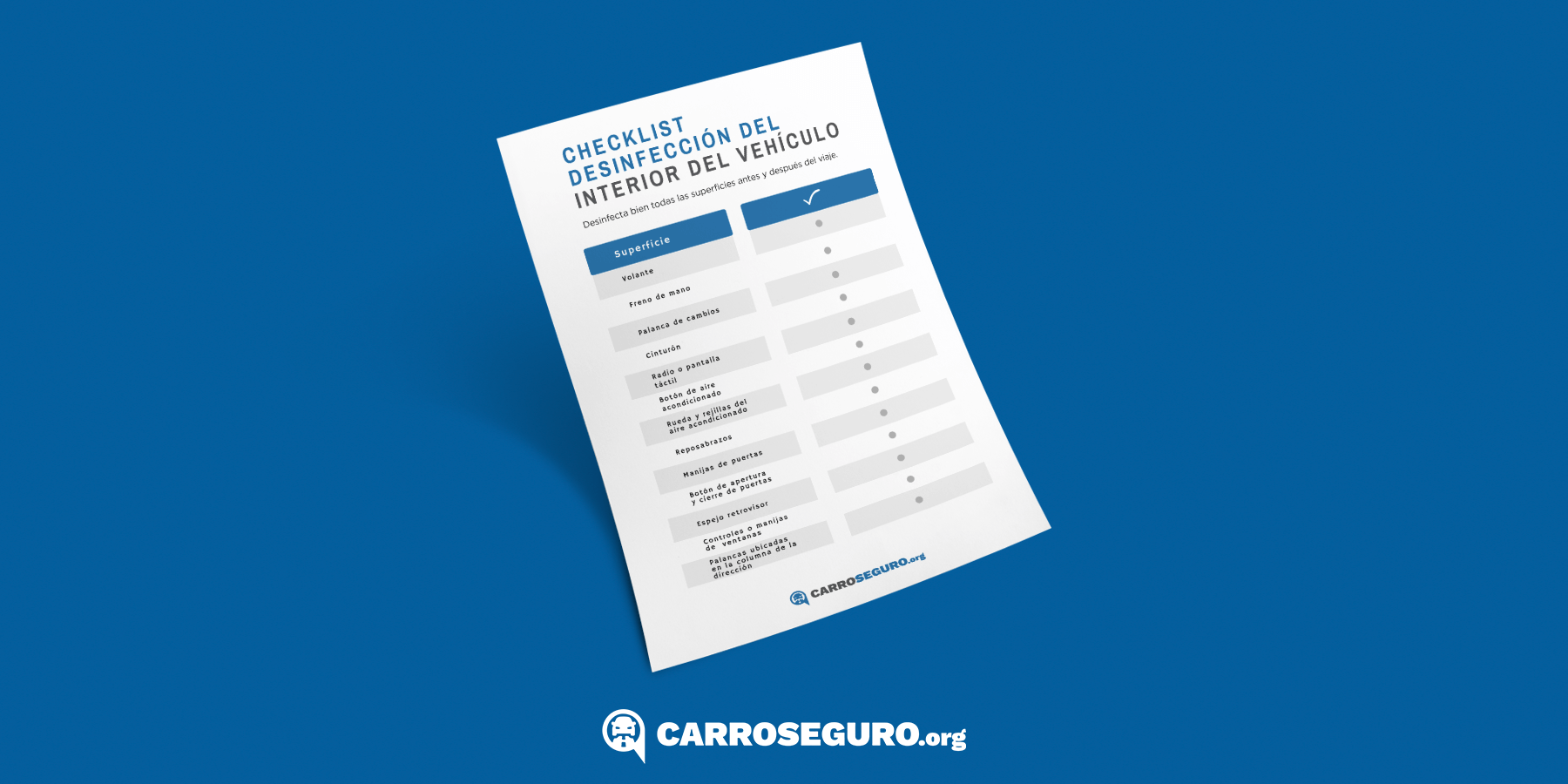 Desinfección del interior del vehículo