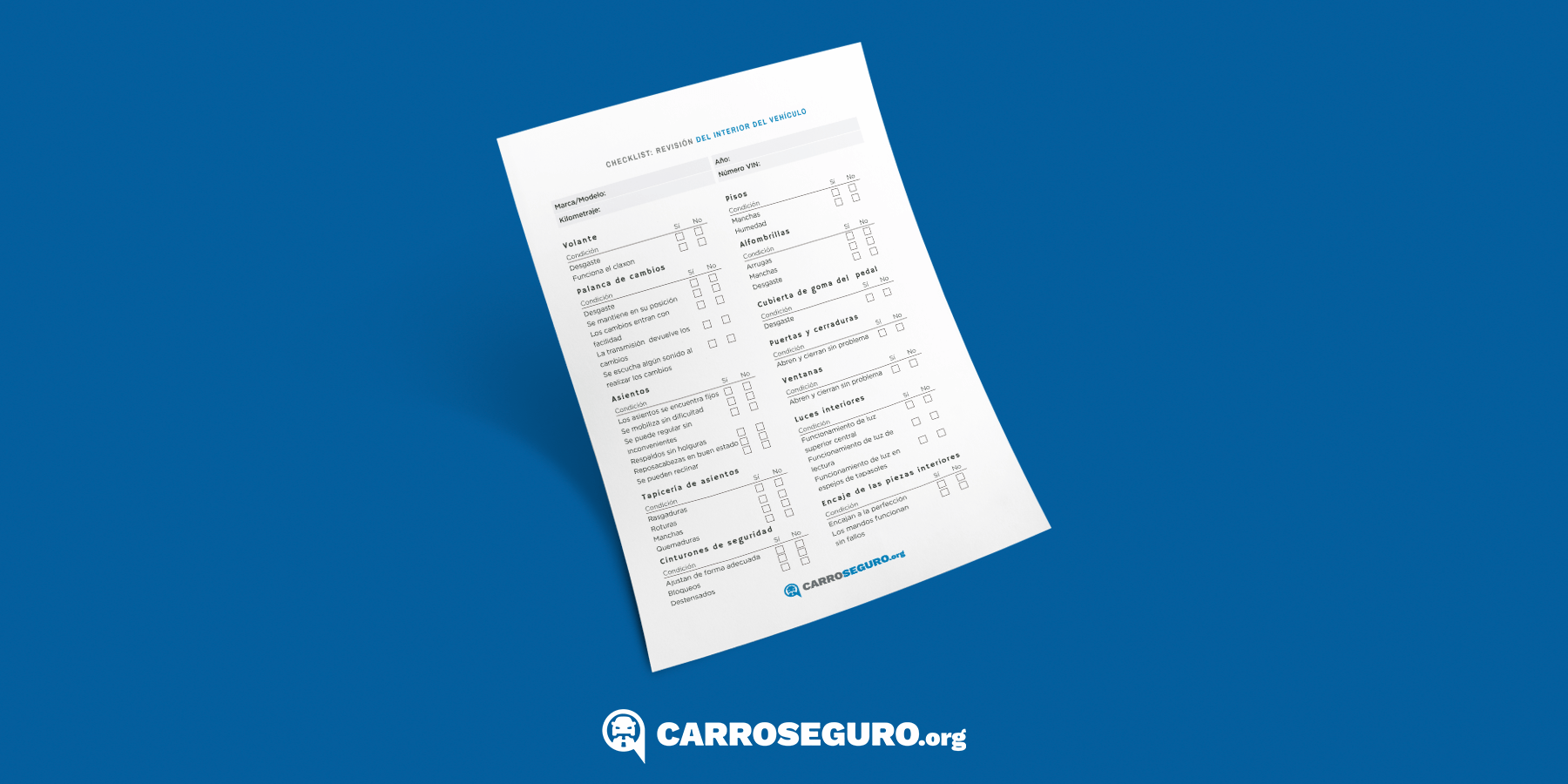 Revisión del interior del vehículo