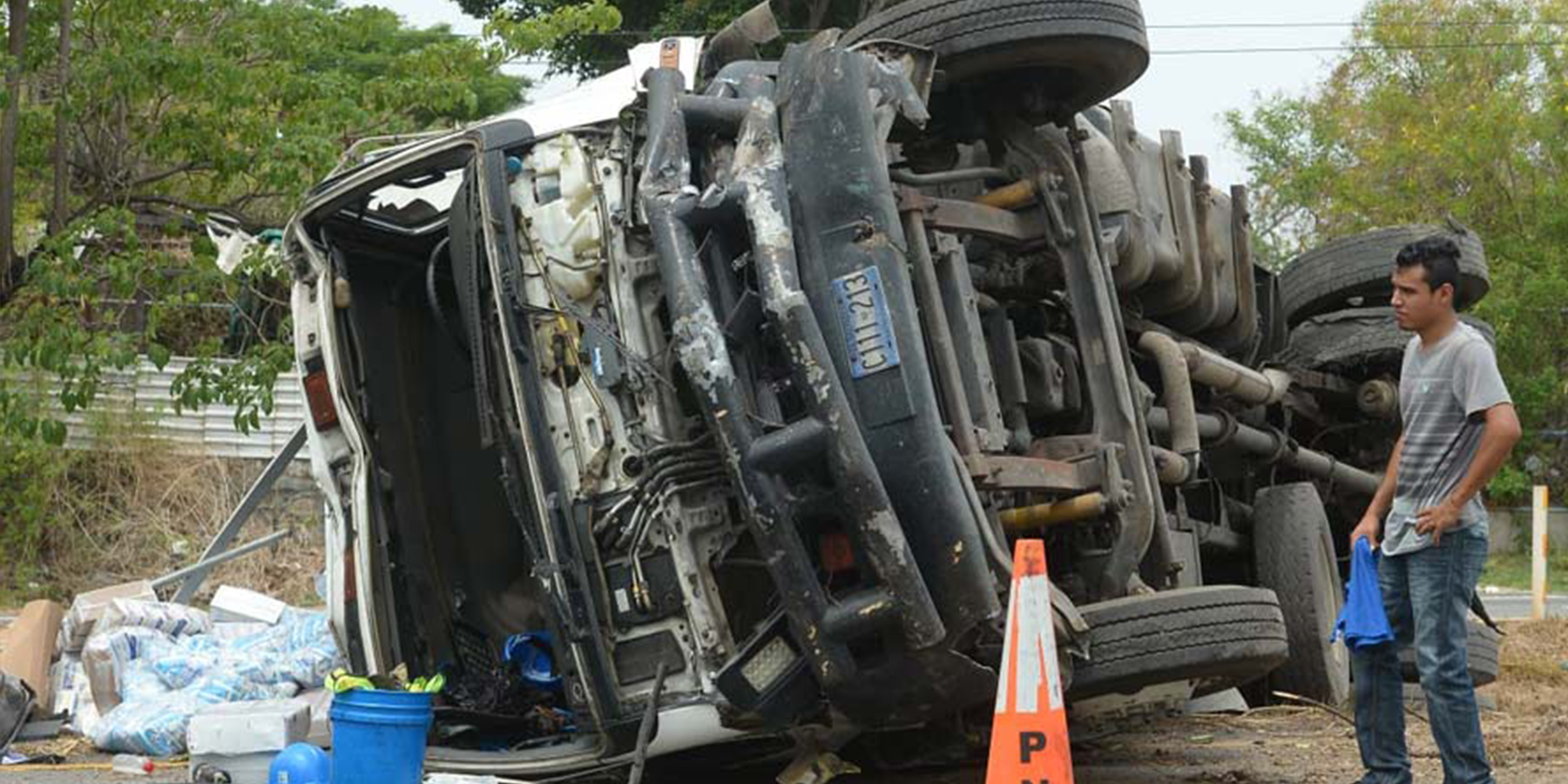 Accidente de camión por desperfectos mecánicos