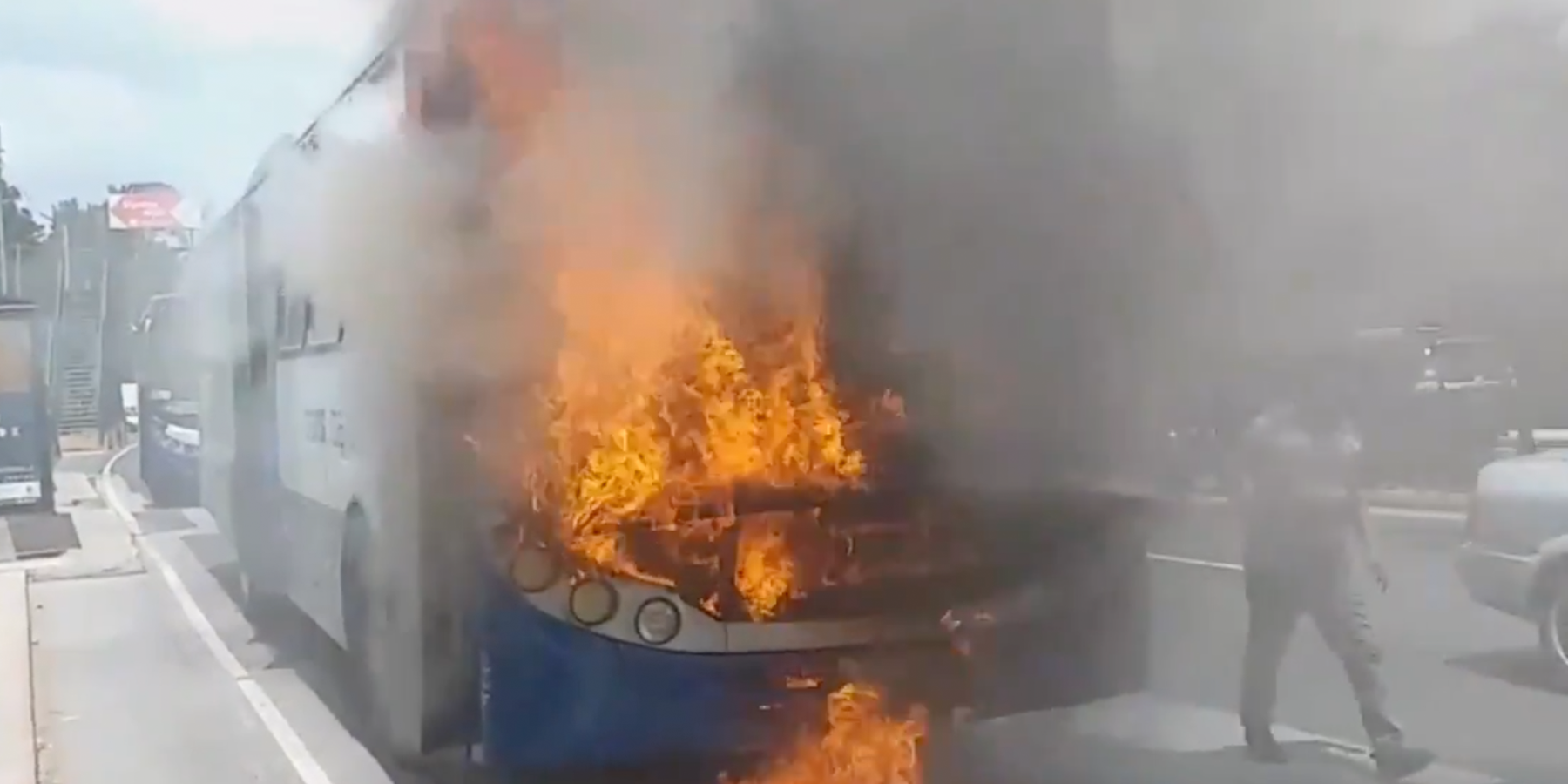Autobús se incendió en la zona 18, Guatemala