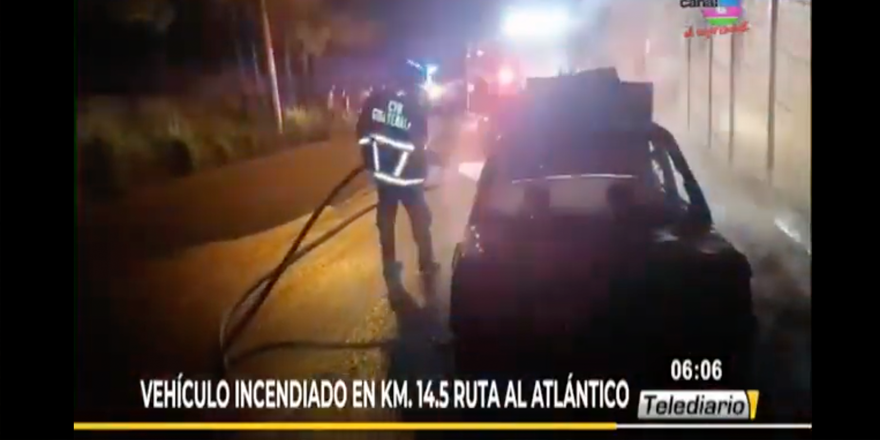 Vehículo se incendió en ruta al Atlántico